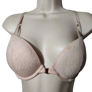 Victorias Secret Very Sexy Push-up Bra Size 32DD Pink Underwire Front Closure